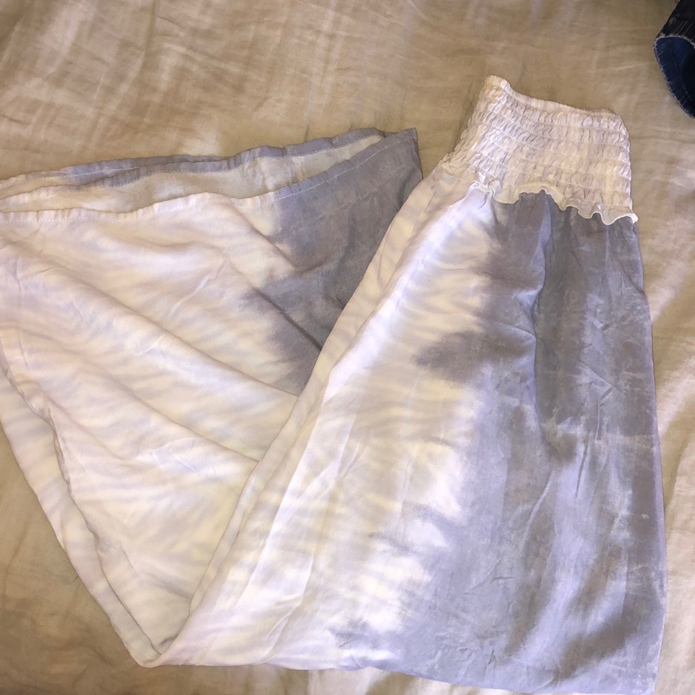 OCEAN DRIVE Flowy white and blue pants